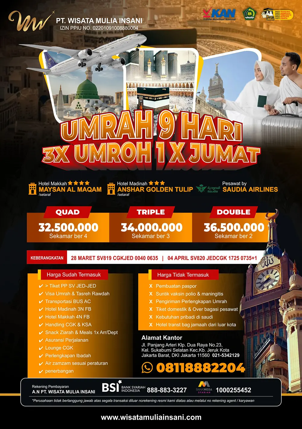 daftar sekali, umroh 3 kali - wisata mulia insani