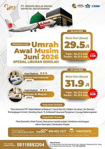Paket Umrah Juni 2026 Wisata Mulia Insani