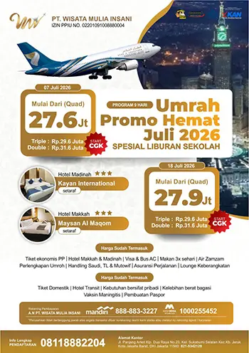 Umrah Promo Hemat Juli 2026 Spesial Liburan Sekolah